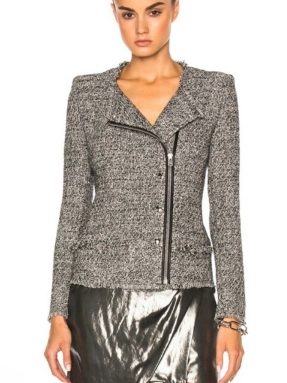 IRO Tweed Asymmetrical Blazer Jacket | Women’s Size 38 / M